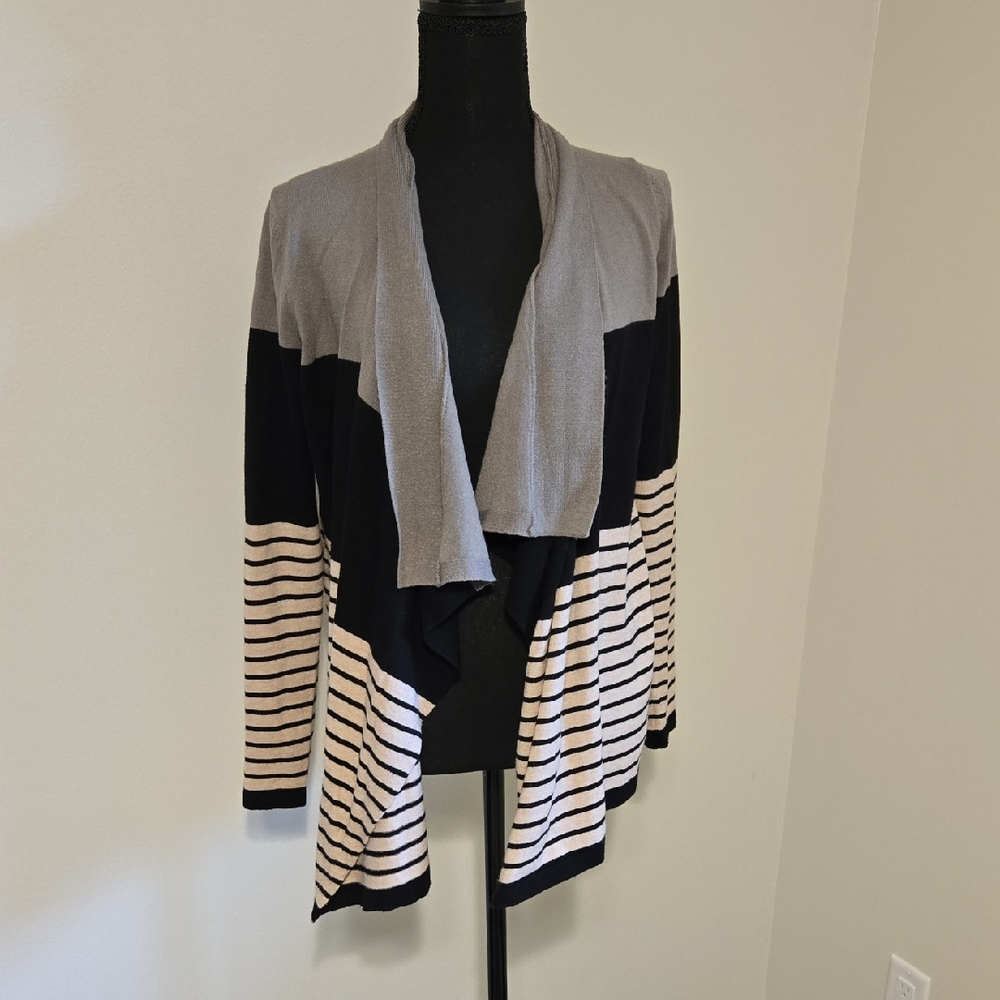 Staccato Black Striped Cardigan
